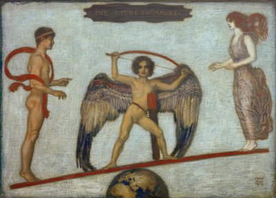 De schommel van de liefde door Franz von Stuck
